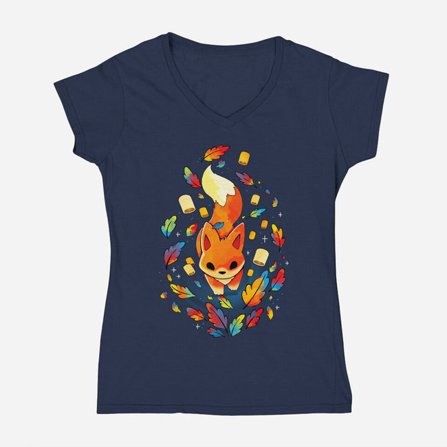Fox Colors-womens v-neck tee-Vallina84