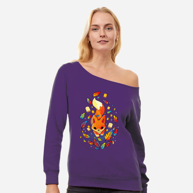 Fox Colors-womens off shoulder sweatshirt-Vallina84