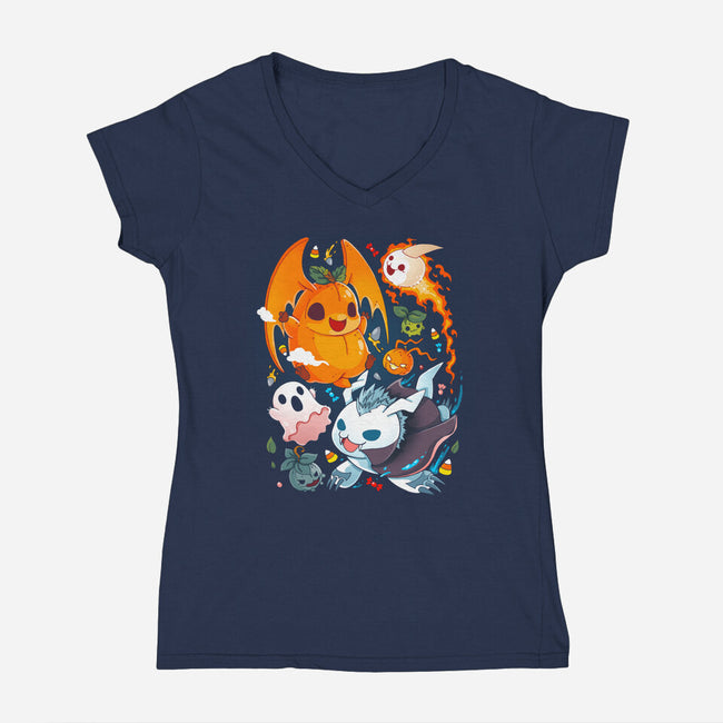 Digi Halloween-womens v-neck tee-Vallina84