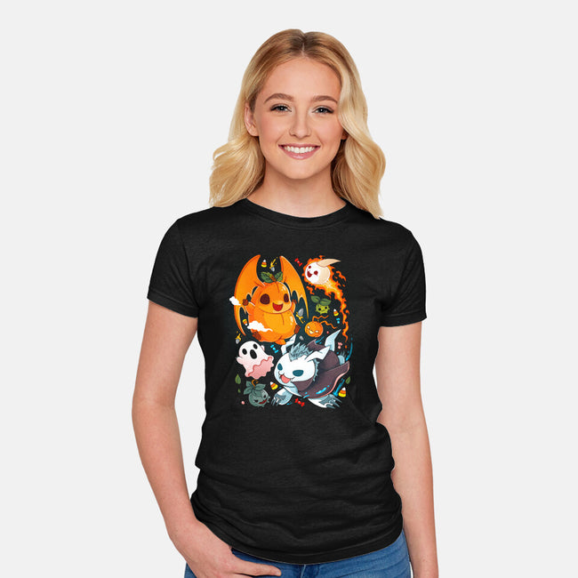 Digi Halloween-womens fitted tee-Vallina84