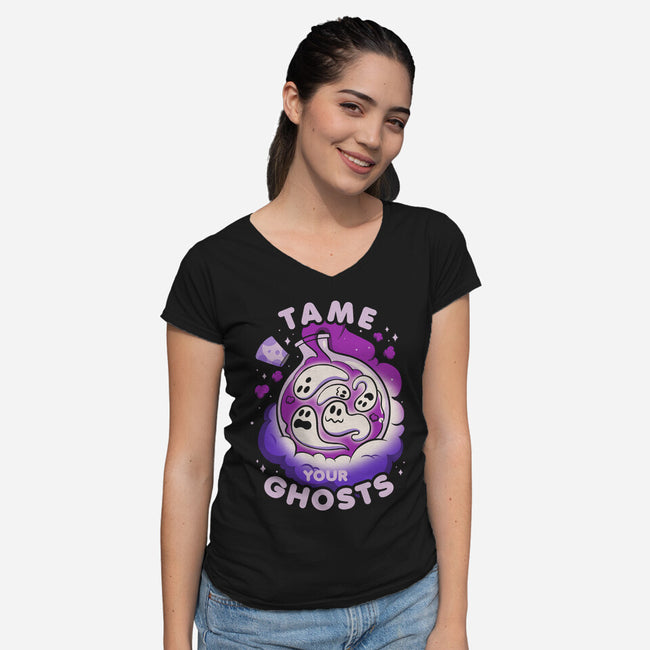 Tame Your Ghosts-womens v-neck tee-tobefonseca