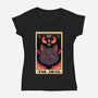 The Devil Cat Tarot Card-womens v-neck tee-tobefonseca