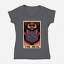 The Devil Cat Tarot Card-womens v-neck tee-tobefonseca