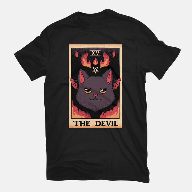 The Devil Cat Tarot Card-womens basic tee-tobefonseca