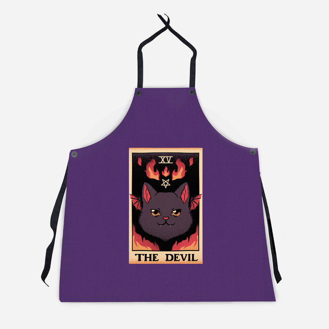 The Devil Cat Tarot Card-unisex kitchen apron-tobefonseca