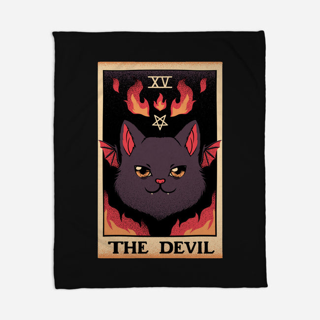 The Devil Cat Tarot Card-none fleece blanket-tobefonseca