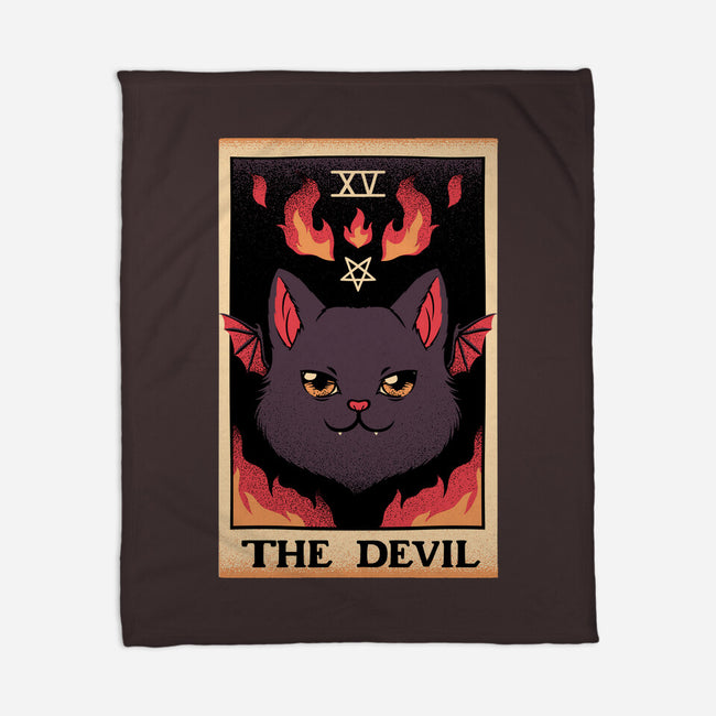 The Devil Cat Tarot Card-none fleece blanket-tobefonseca