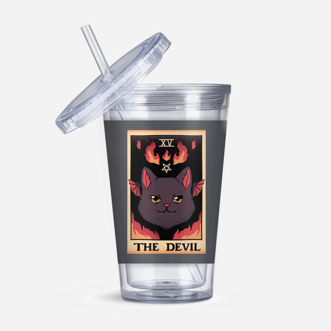 The Devil Cat Tarot Card-none acrylic tumbler drinkware-tobefonseca