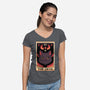 The Devil Cat Tarot Card-womens v-neck tee-tobefonseca