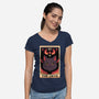 The Devil Cat Tarot Card-womens v-neck tee-tobefonseca