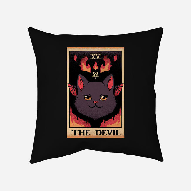 The Devil Cat Tarot Card-none removable cover w insert throw pillow-tobefonseca