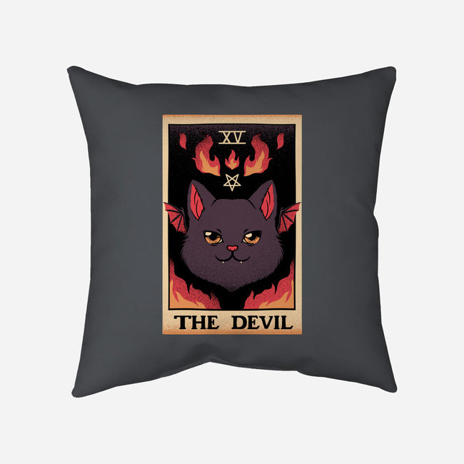 The Devil Cat Tarot Card-none removable cover w insert throw pillow-tobefonseca