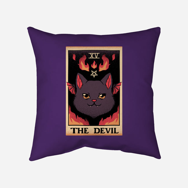 The Devil Cat Tarot Card-none removable cover w insert throw pillow-tobefonseca