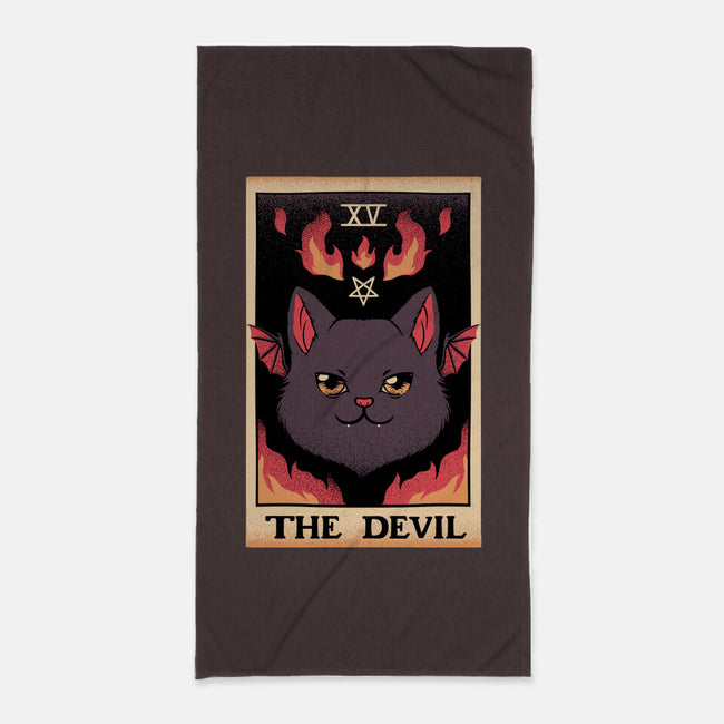 The Devil Cat Tarot Card-none beach towel-tobefonseca