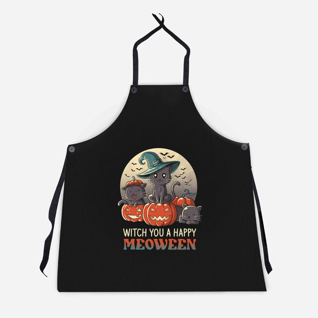 Witch You A Happy Meoween-unisex kitchen apron-koalastudio