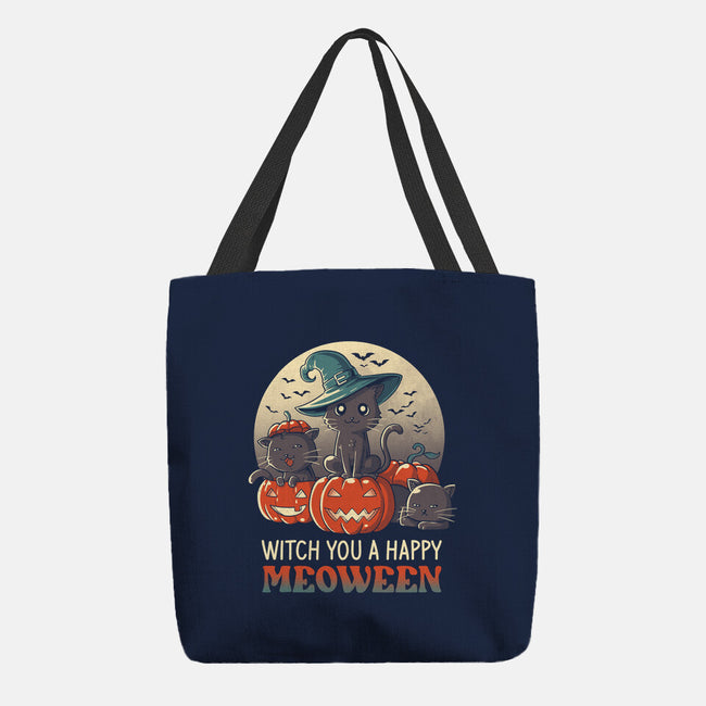 Witch You A Happy Meoween-none basic tote bag-koalastudio