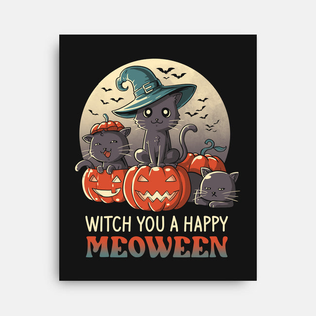 Witch You A Happy Meoween-none stretched canvas-koalastudio