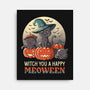 Witch You A Happy Meoween-none stretched canvas-koalastudio
