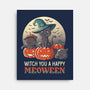 Witch You A Happy Meoween-none stretched canvas-koalastudio