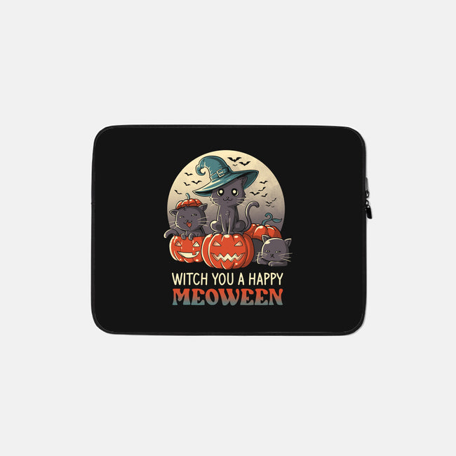 Witch You A Happy Meoween-none zippered laptop sleeve-koalastudio