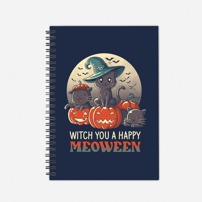 Witch You A Happy Meoween-none dot grid notebook-koalastudio