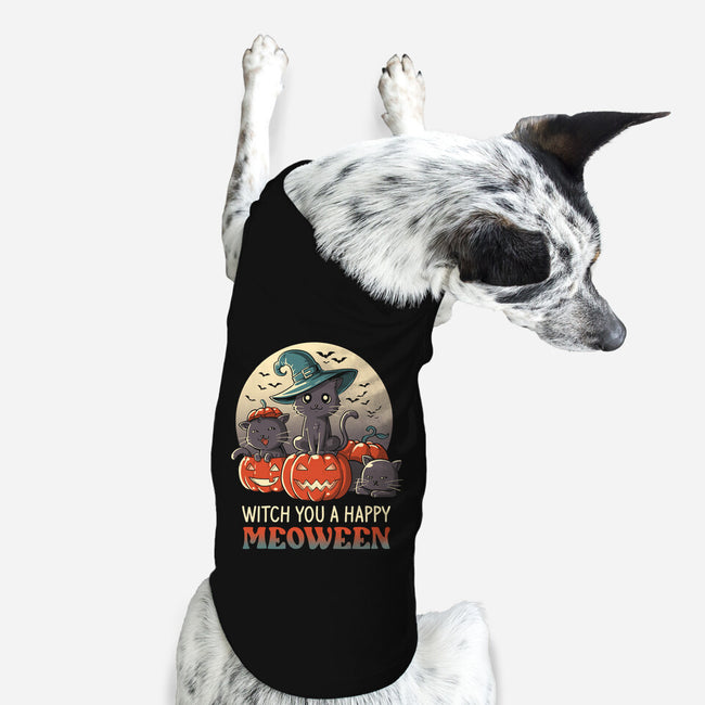 Witch You A Happy Meoween-dog basic pet tank-koalastudio