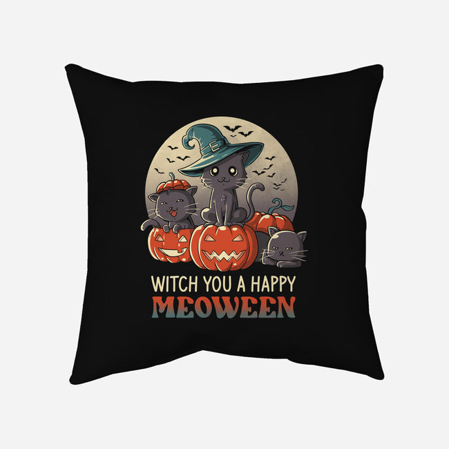 Witch You A Happy Meoween-none non-removable cover w insert throw pillow-koalastudio