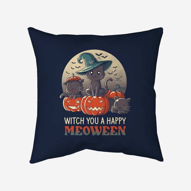 Witch You A Happy Meoween-none non-removable cover w insert throw pillow-koalastudio