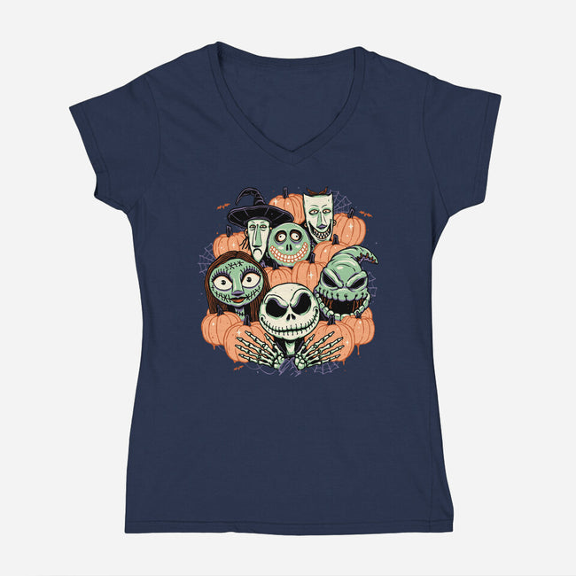 The Pumpkin Crew-womens v-neck tee-momma_gorilla