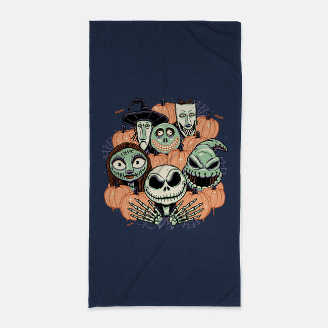 The Pumpkin Crew-none beach towel-momma_gorilla