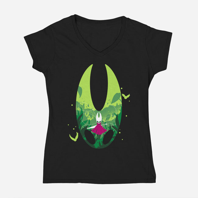 Lady Hornet-womens v-neck tee-RamenBoy