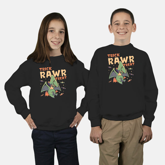 Trick Rawr Treat-youth crew neck sweatshirt-koalastudio