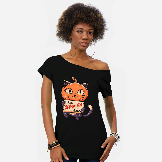 Free Spooky Hugs-womens off shoulder tee-koalastudio