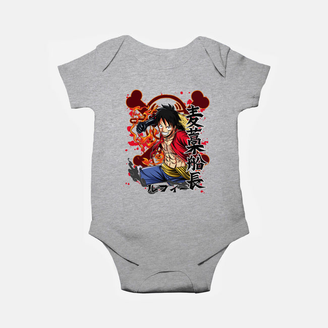 Monkey D Luffy-baby basic onesie-Duardoart