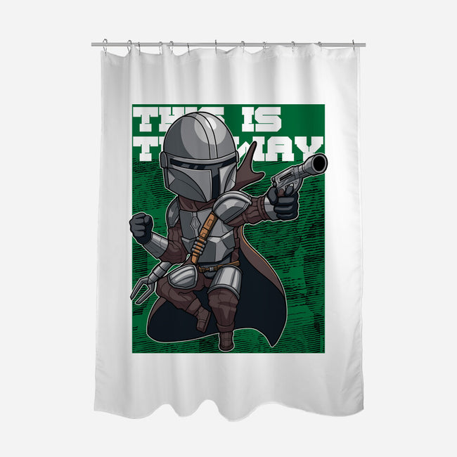 The Green Hunter-none polyester shower curtain-Astrobot Invention