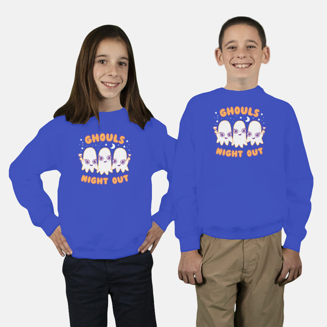 Ghouls Night Out-youth crew neck sweatshirt-Weird & Punderful