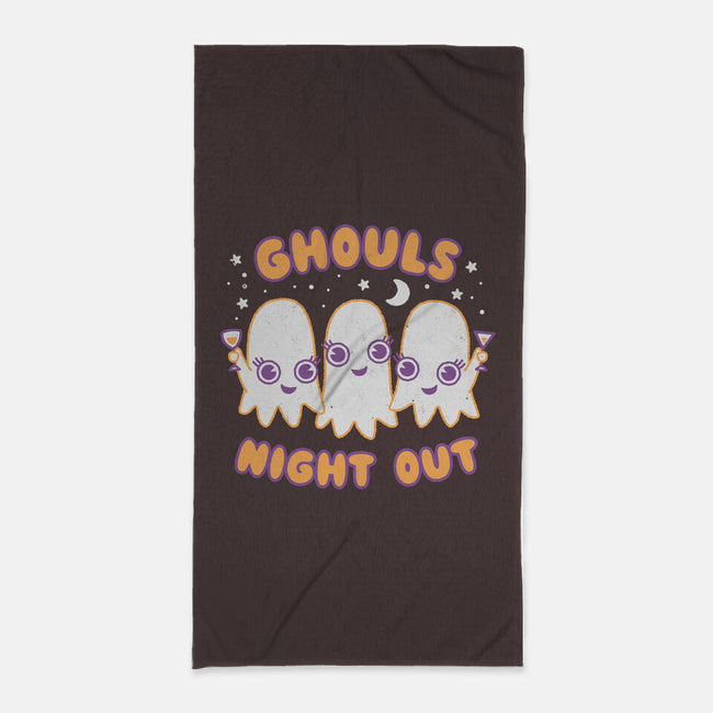 Ghouls Night Out-none beach towel-Weird & Punderful