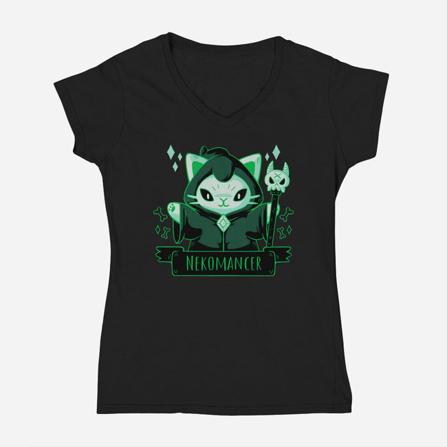 Cute Nekomancer-womens v-neck tee-xMorfina