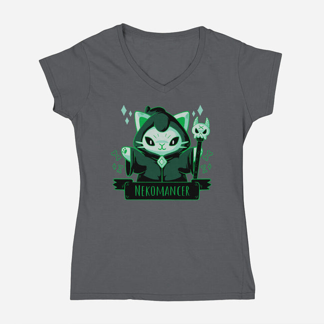 Cute Nekomancer-womens v-neck tee-xMorfina