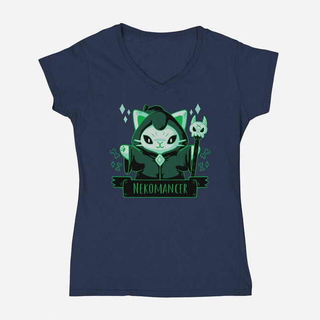Cute Nekomancer-womens v-neck tee-xMorfina