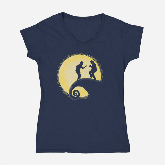 The Nightmare Before Dance-womens v-neck tee-Claudia