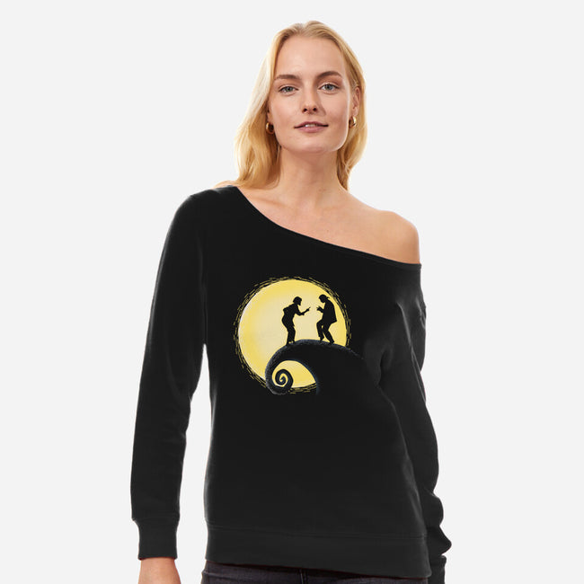 The Nightmare Before Dance-womens off shoulder sweatshirt-Claudia