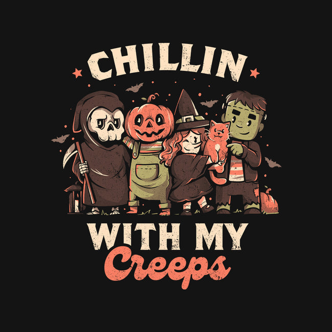 Chilling With My Creeps-none polyester shower curtain-eduely