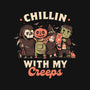Chilling With My Creeps-womens off shoulder tee-eduely