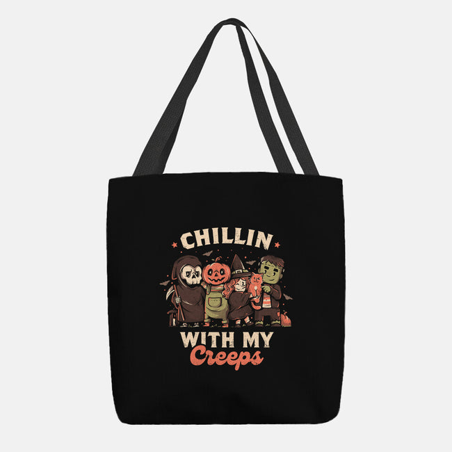 Chilling With My Creeps-none basic tote bag-eduely