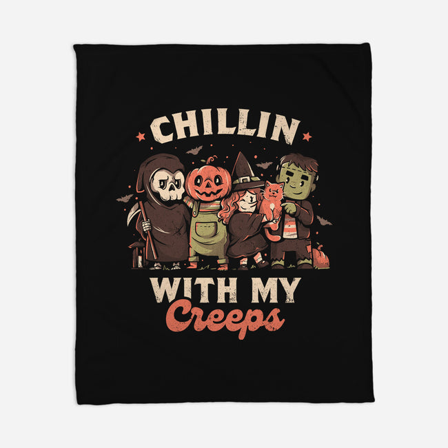 Chilling With My Creeps-none fleece blanket-eduely