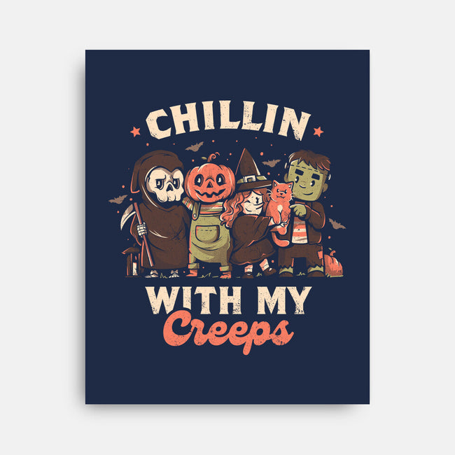 Chilling With My Creeps-none stretched canvas-eduely