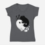Ying Yang Ghosts-womens v-neck tee-Vallina84