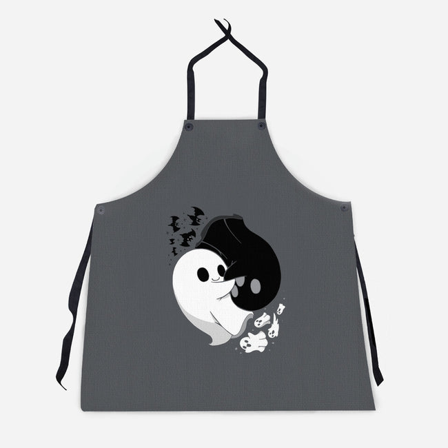 Ying Yang Ghosts-unisex kitchen apron-Vallina84