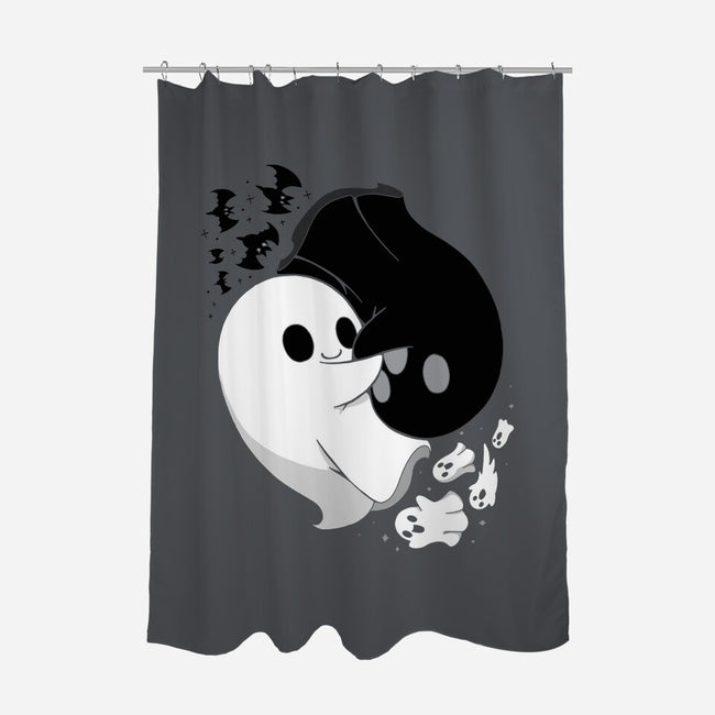 Ying Yang Ghosts-none polyester shower curtain-Vallina84